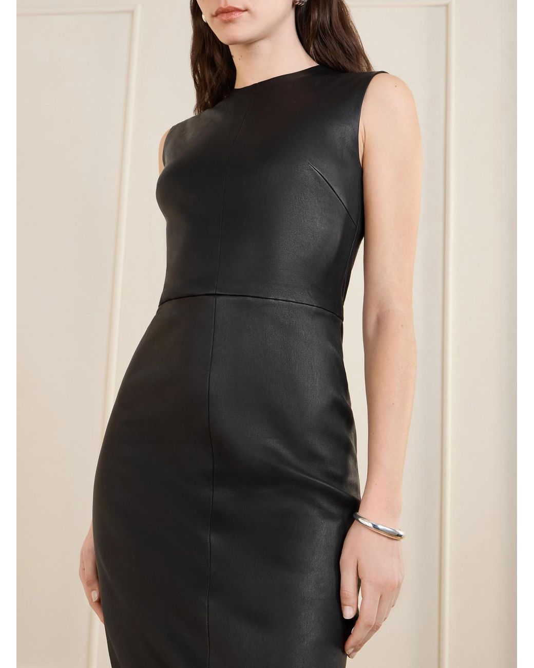 chinese dress ladies Stand Out Leather Dress  IZEL BOUTIQUE