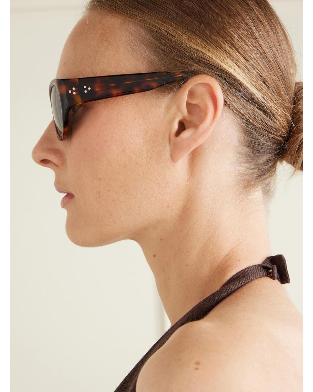 LIE STUDIO Multicolor Lee Oval-Frame Acetate Sunglasses