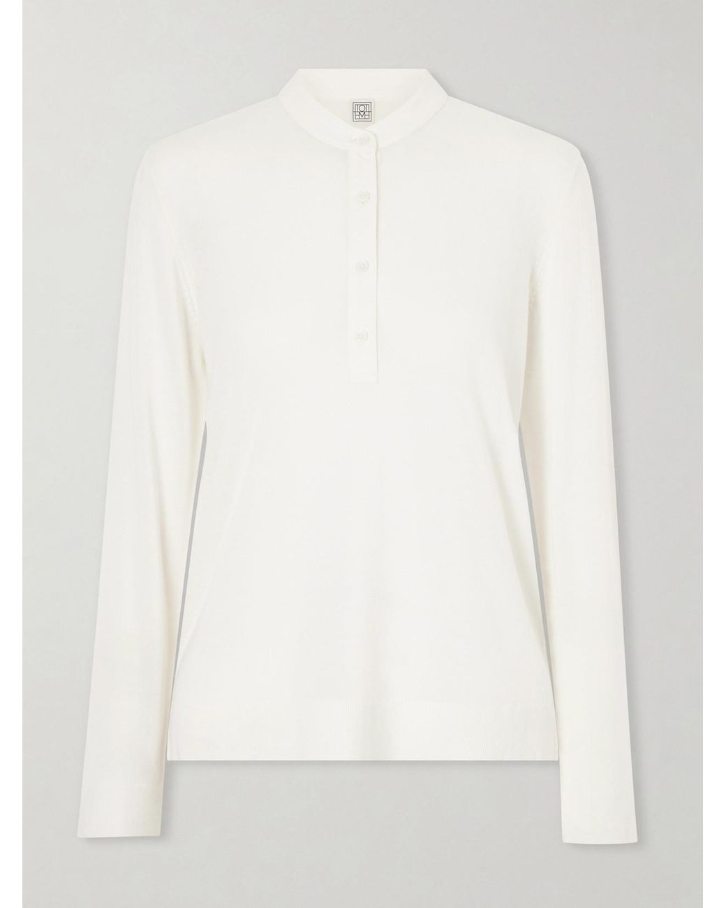 Totême White Wool And Silk-Blend Sweater