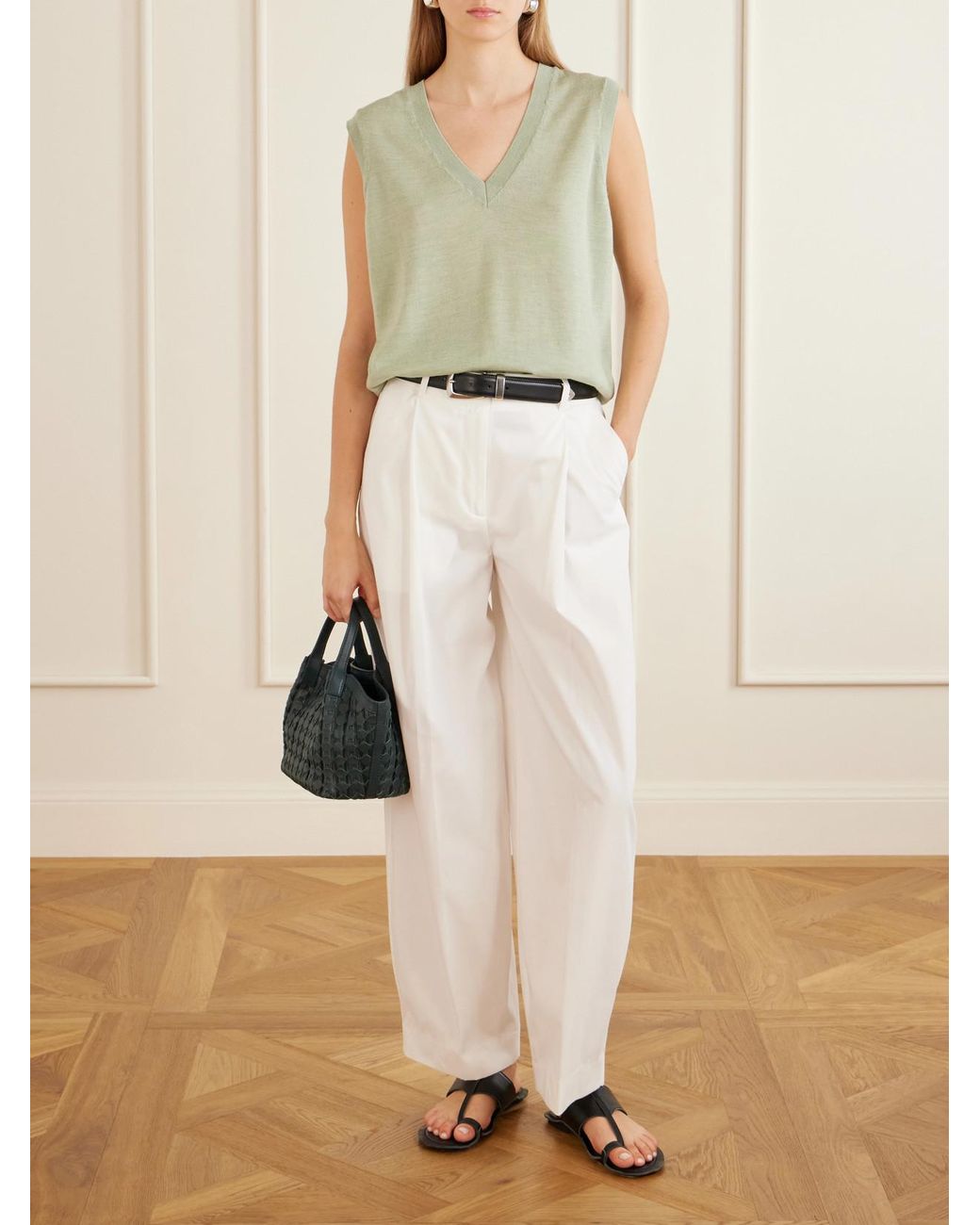 Serapian Blue Secret Mosaico Leather Top-Handle Bag