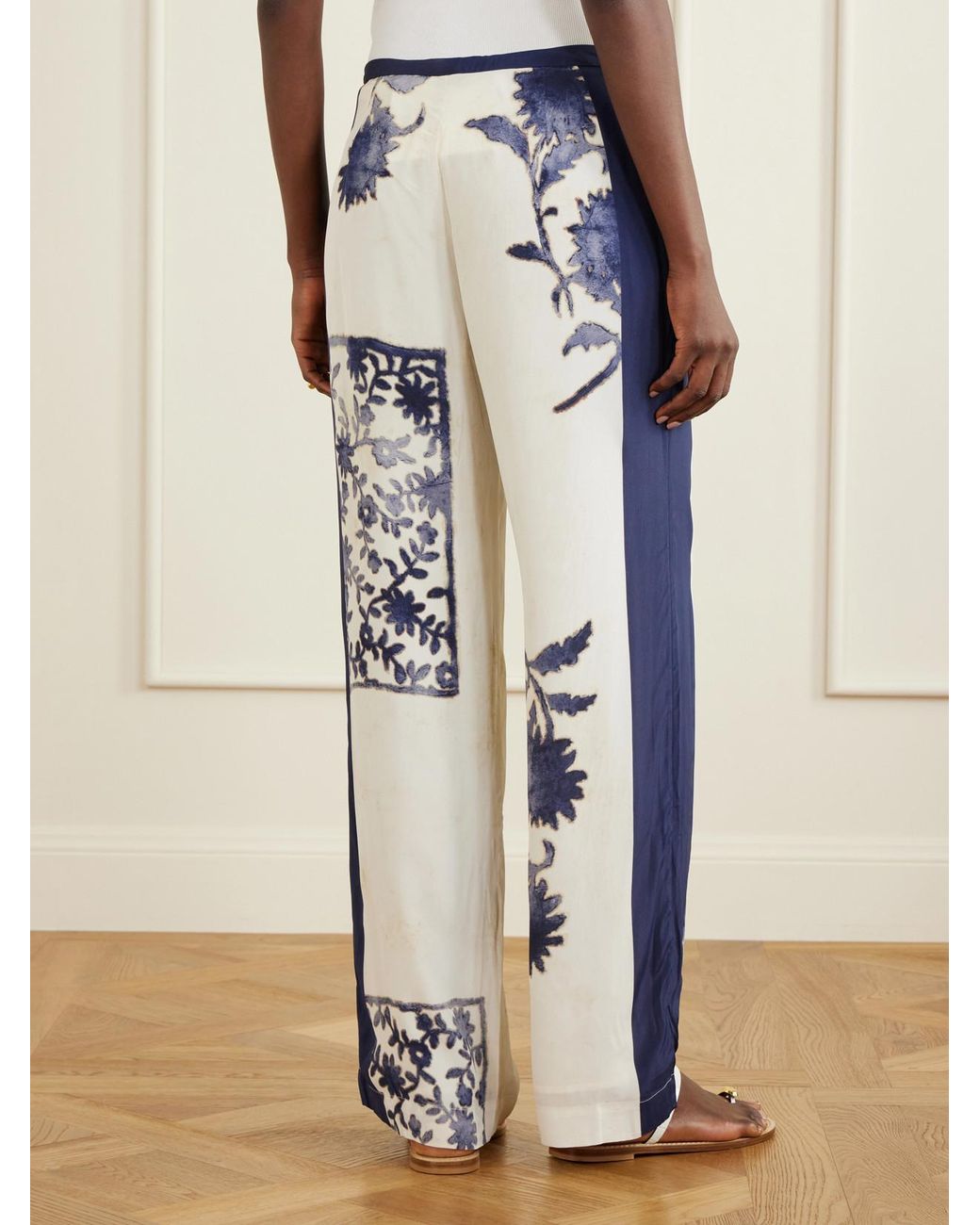 Sir White Phillipa Georgette Straight-Leg Pants