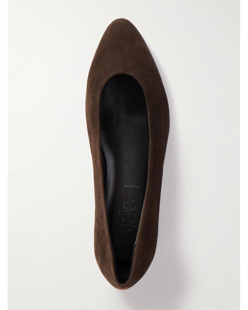 Aeyde White Ellie Suede Ballet Flats