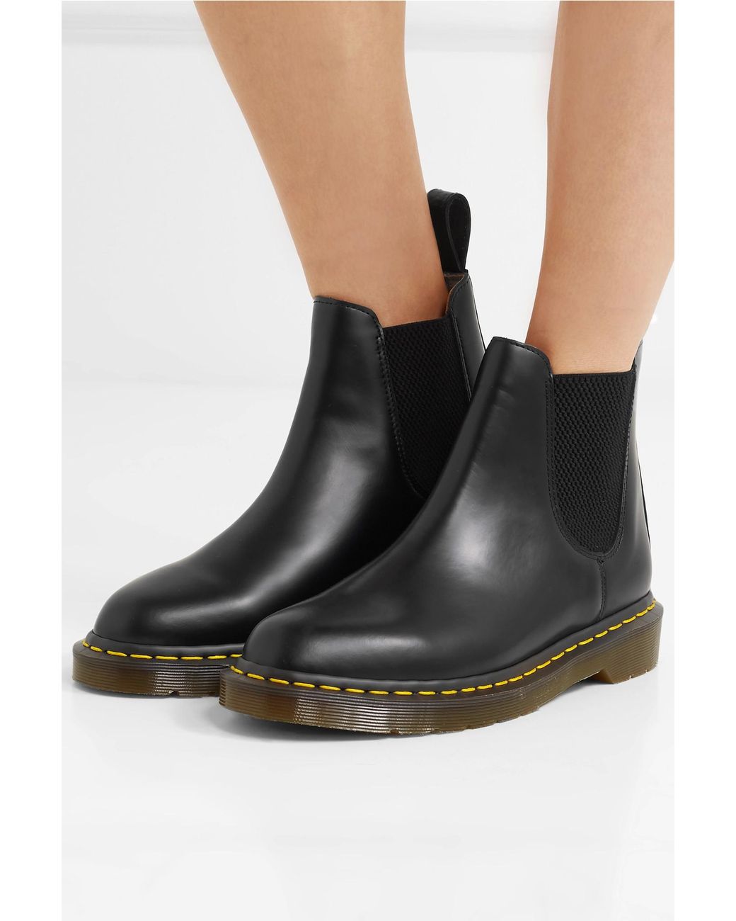 Comme des Garçons + Dr Martens Leather Chelsea Boots in Black | Lyst