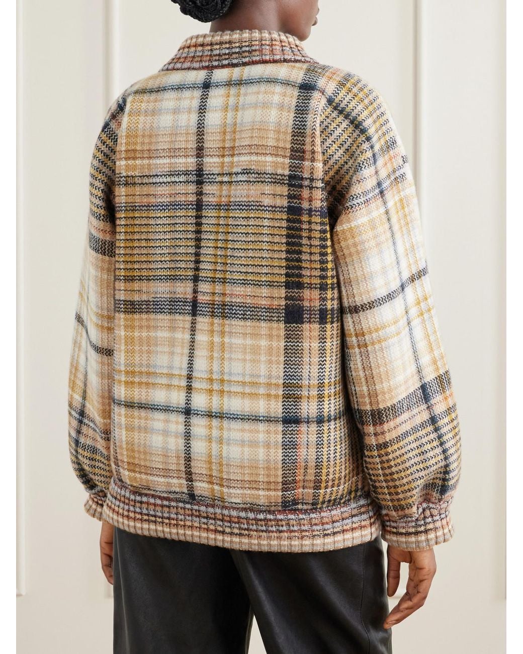 Missoni Natural Padded Checked Wool Bomber Jacket