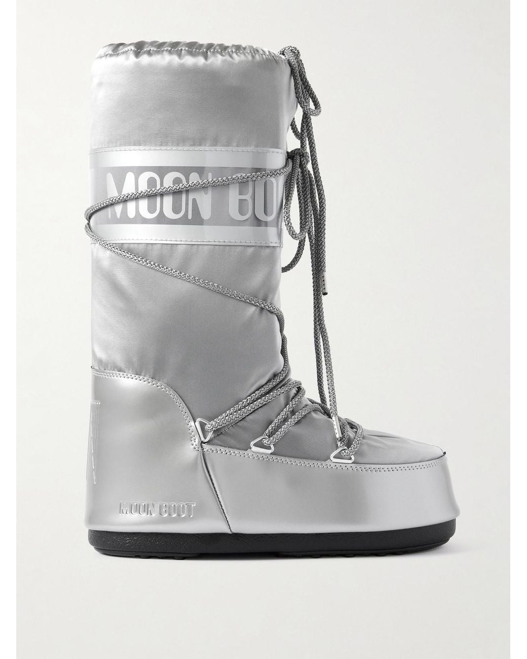 Moon Boot Gray Icon Glance Metallic Shell And Pvc Snow Boots
