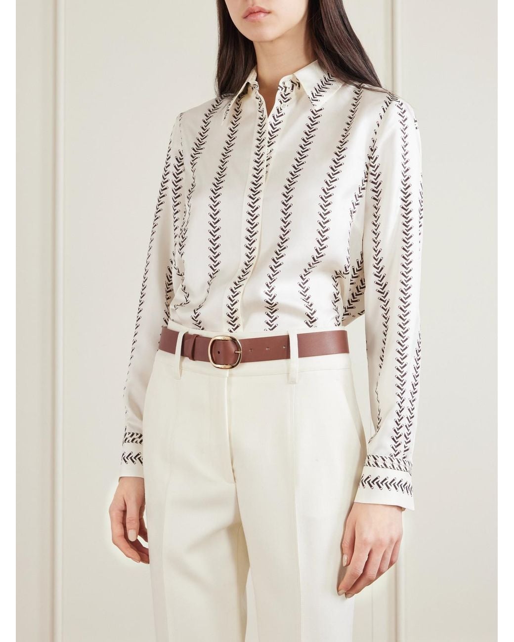 Gabriela Hearst Pink Elster Textured-Leather Belt