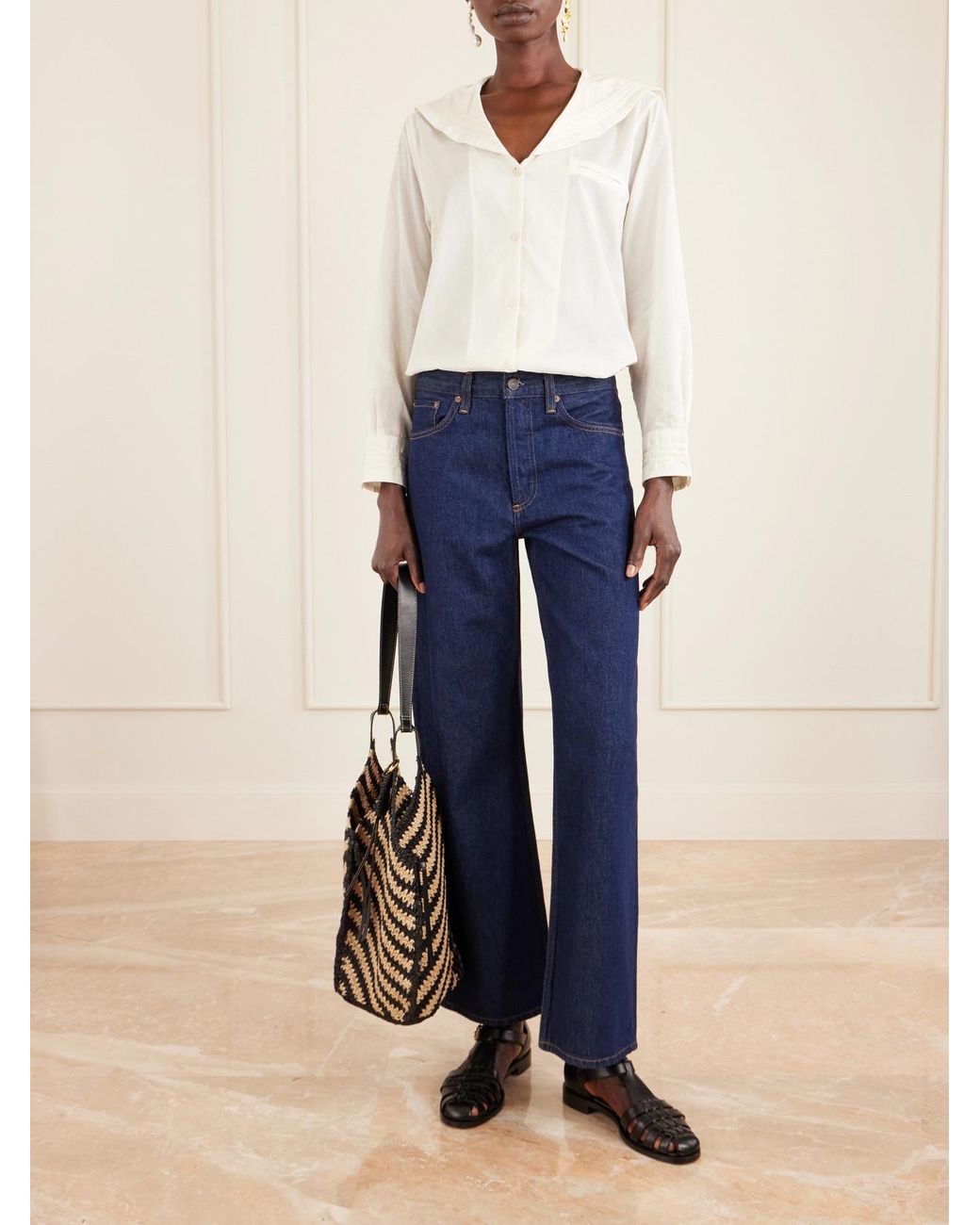 Bode Natural Marina Cotton-Voile Shirt