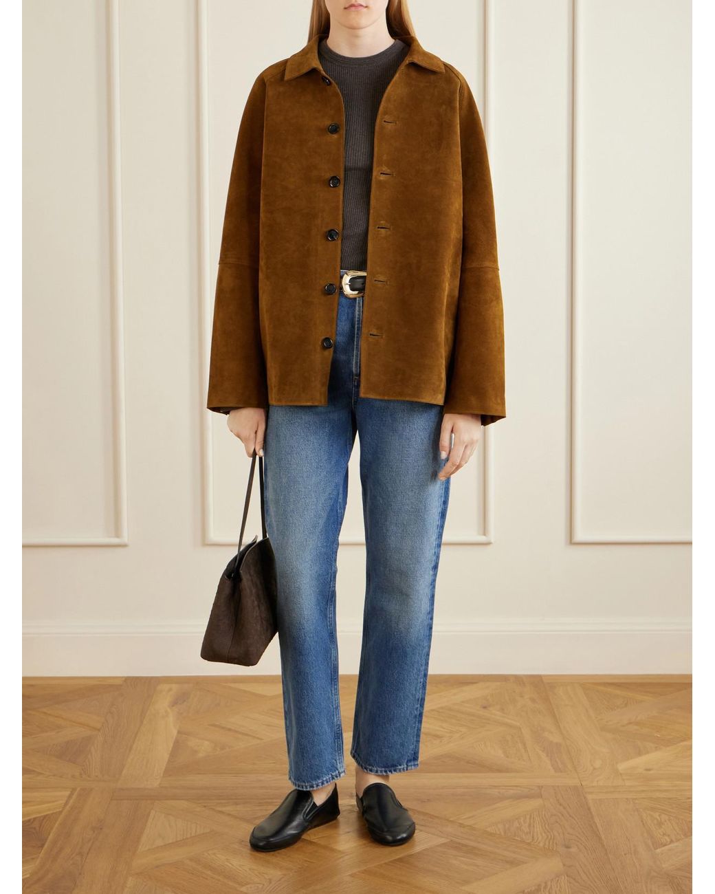 Studio Nicholson Brown Bowe Suede Jacket