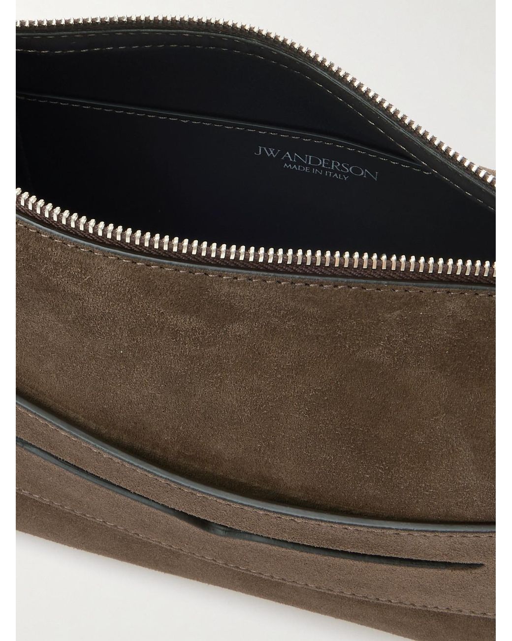 J.W. Anderson Brown Loafer Suede Shoulder Bag