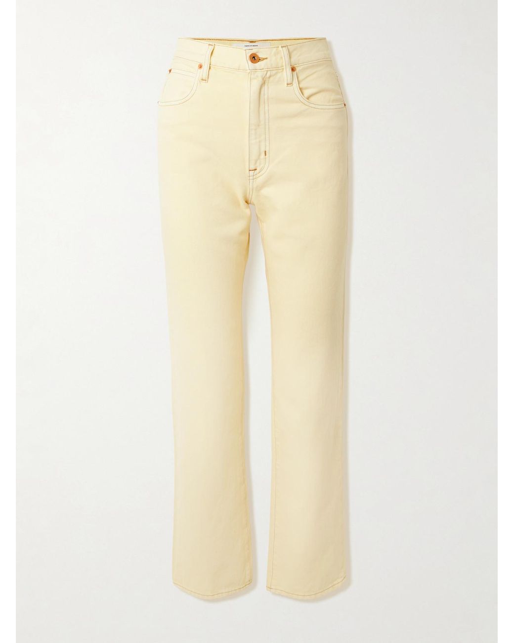 SLVRLAKE Denim Natural London Cropped High-Rise Straight-Leg Jeans