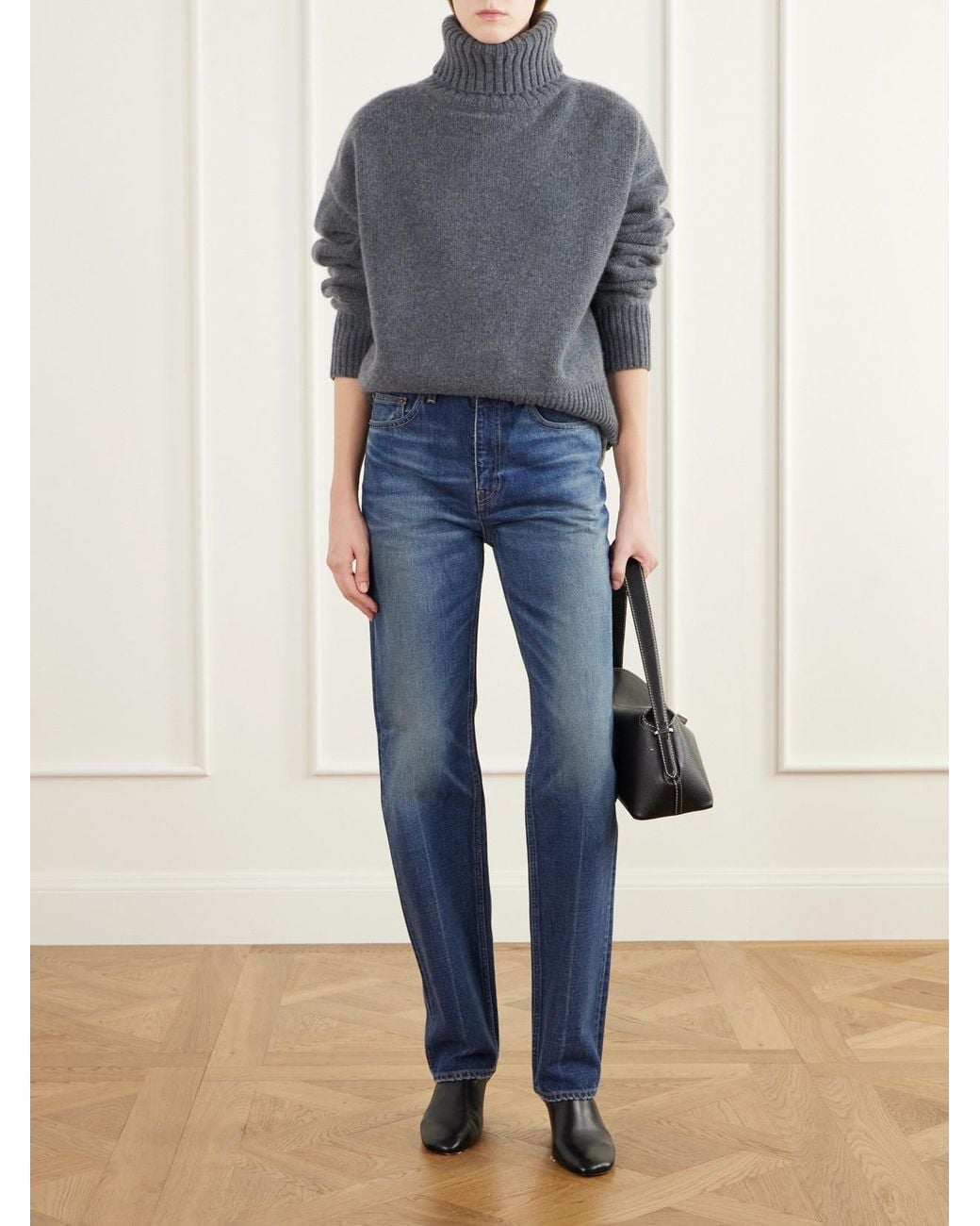 Totême Blue Mid-Rise Slim-Leg Jeans