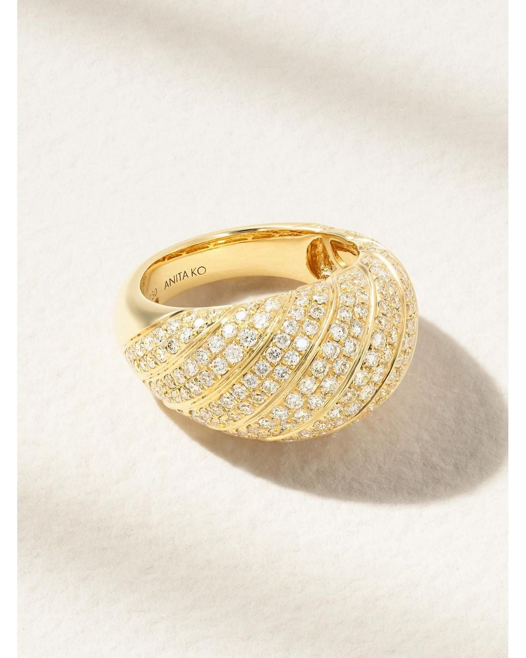 Anita Ko Natural Domed 18-Karat Diamond Ring