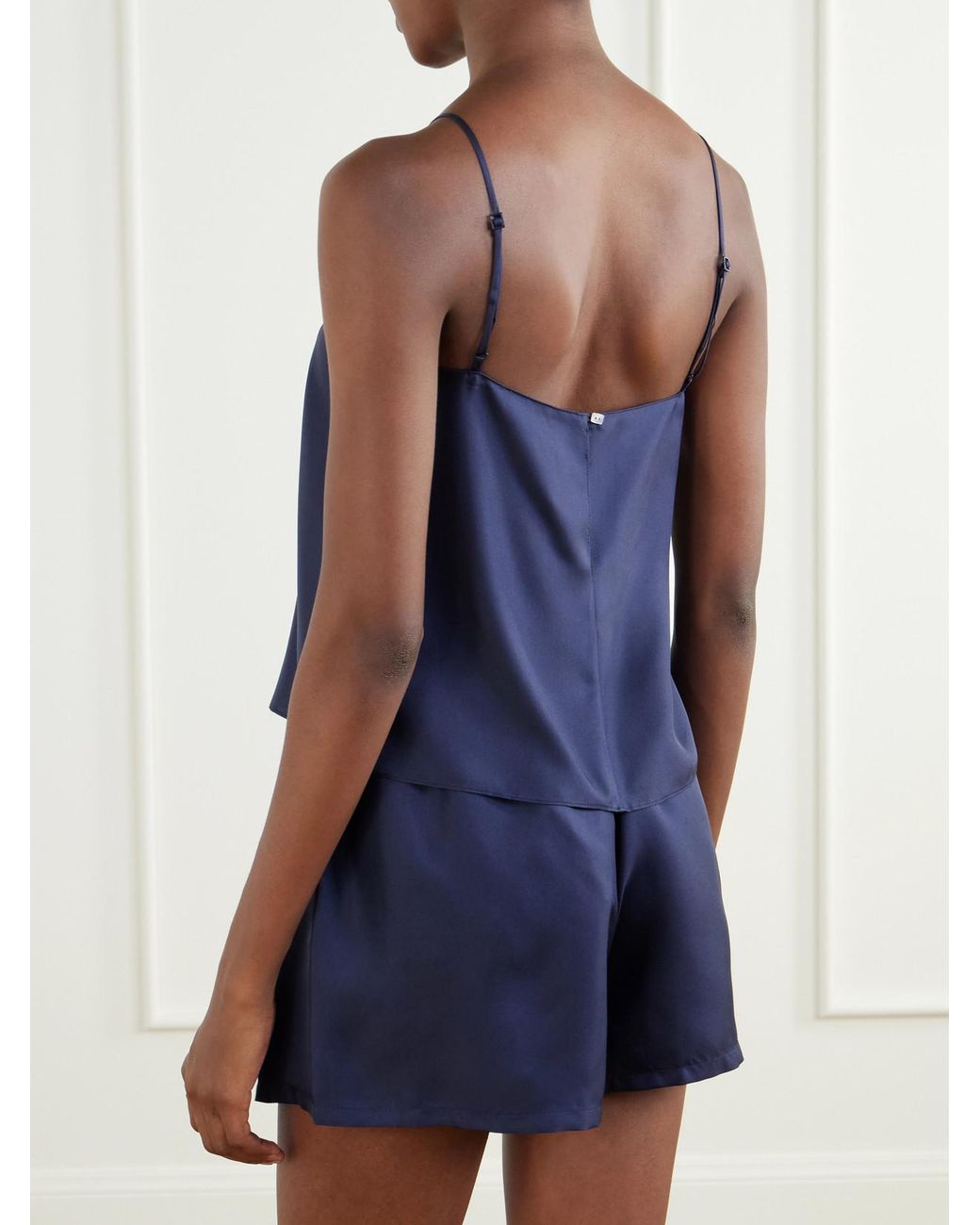 Comme Si Blue Everyday Silk-Satin Cami