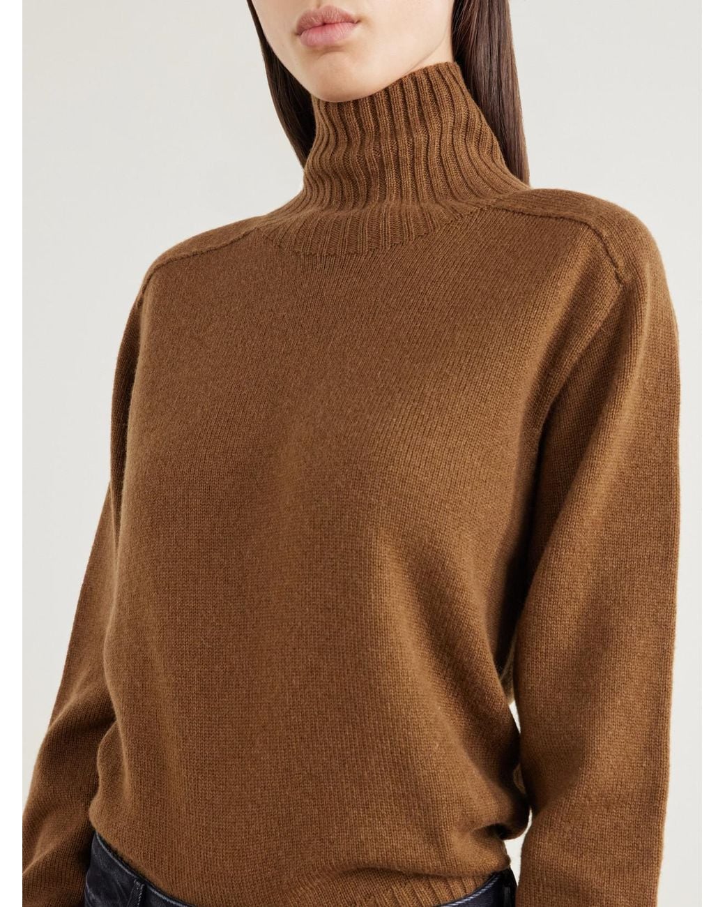 Kallmeyer Brown Domi Merino Wool And Cashmere-Blend Turtleneck Sweater