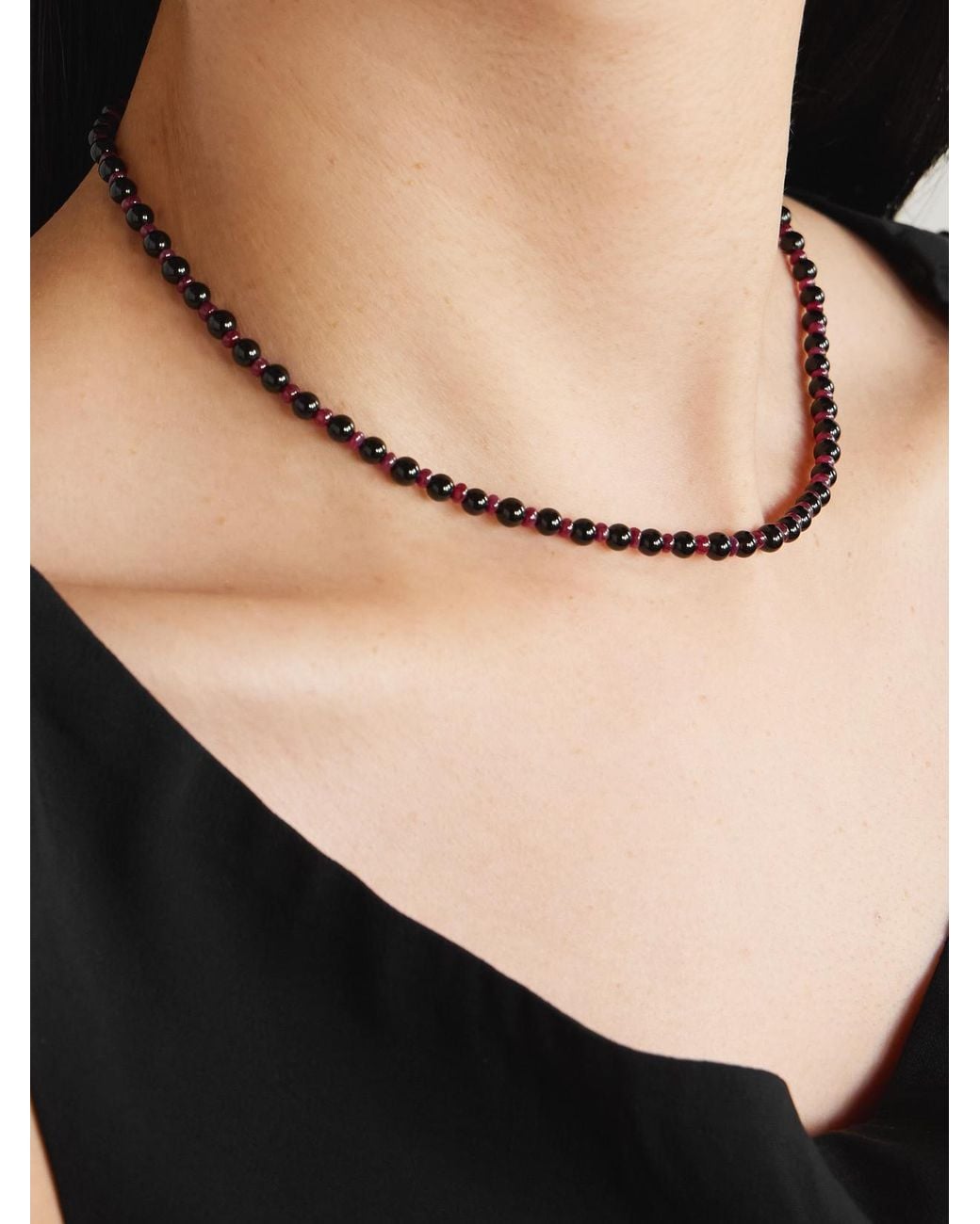 Loren Stewart Natural Seraphina 14-Karat, Agate And Ruby Necklace