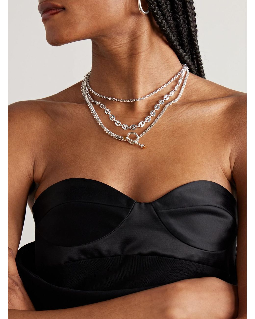 Loren Stewart White Scout Barbell Sterling Citrine Necklace