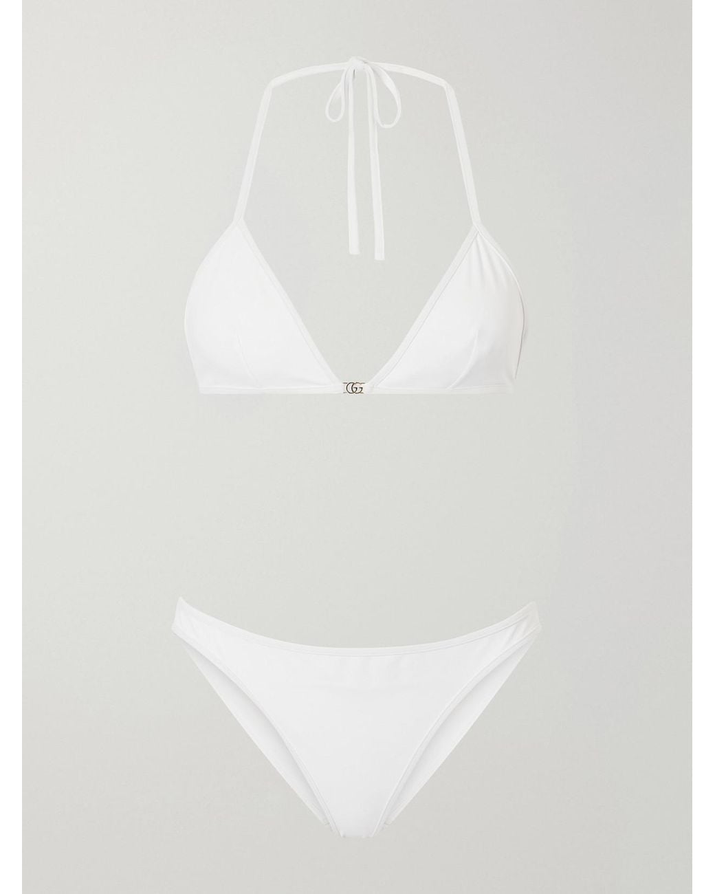 Gucci White Logo-Embellished Bikini