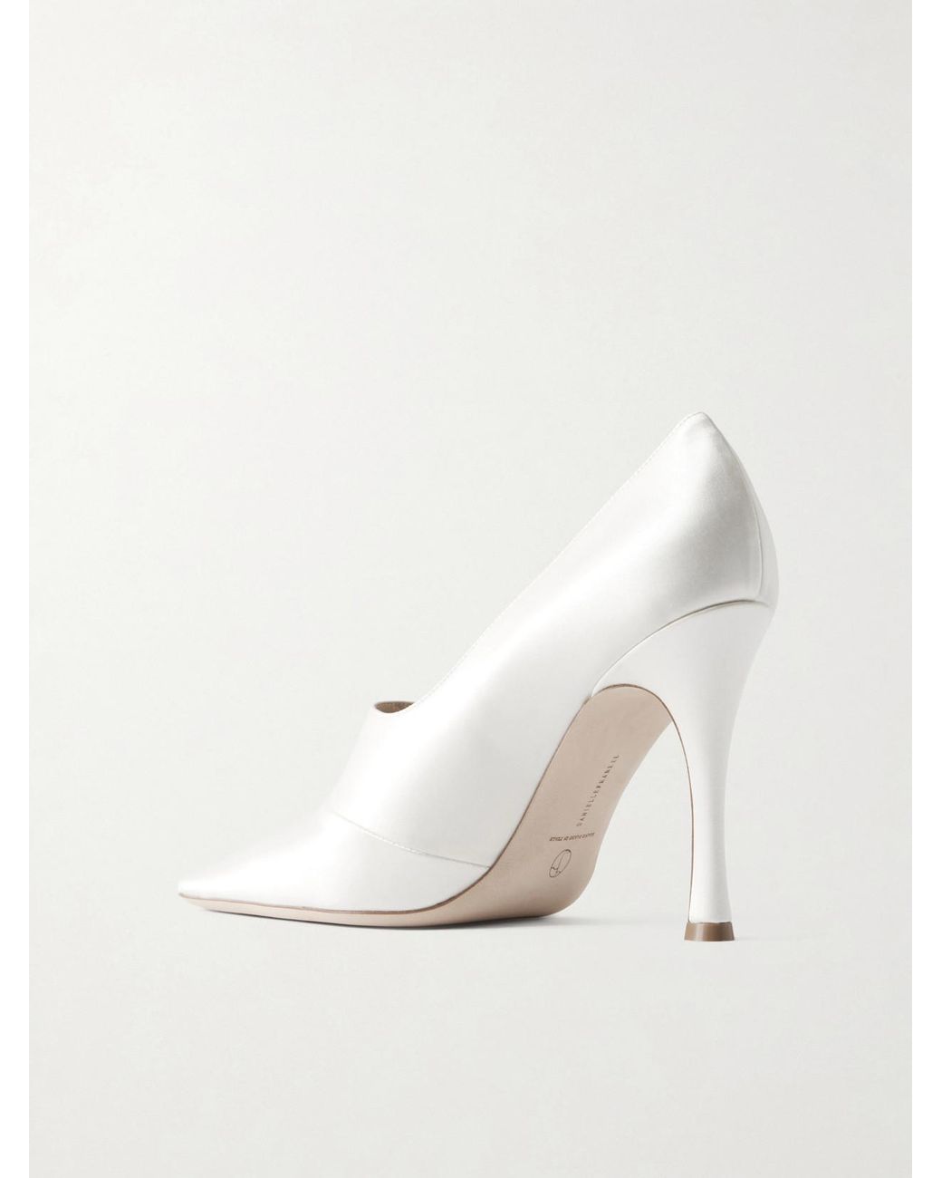 Danielle Frankel White Ida Satin Pumps
