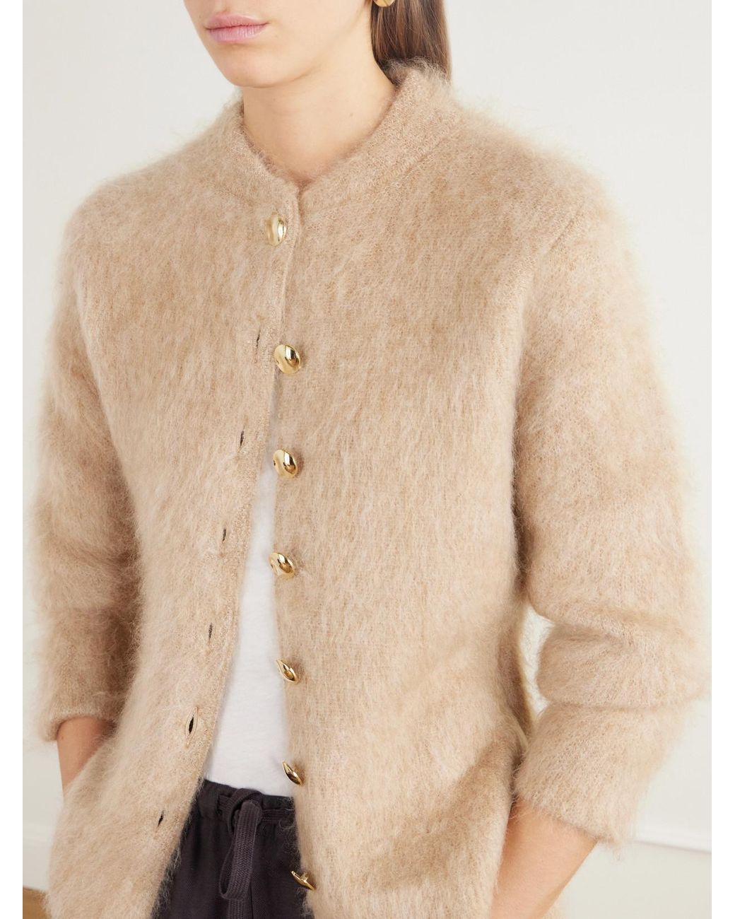 Proenza Schouler Natural Aniza Brushed Cardigan