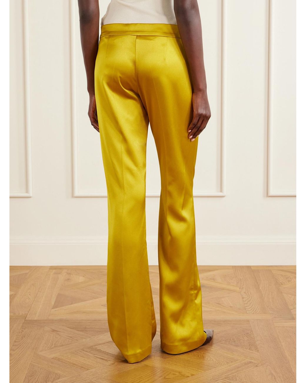 Ilkyaz Ozel Yellow Lenny Satin Pants
