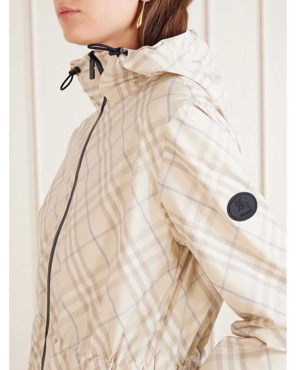 Burberry Natural Checked Shell Jacket
