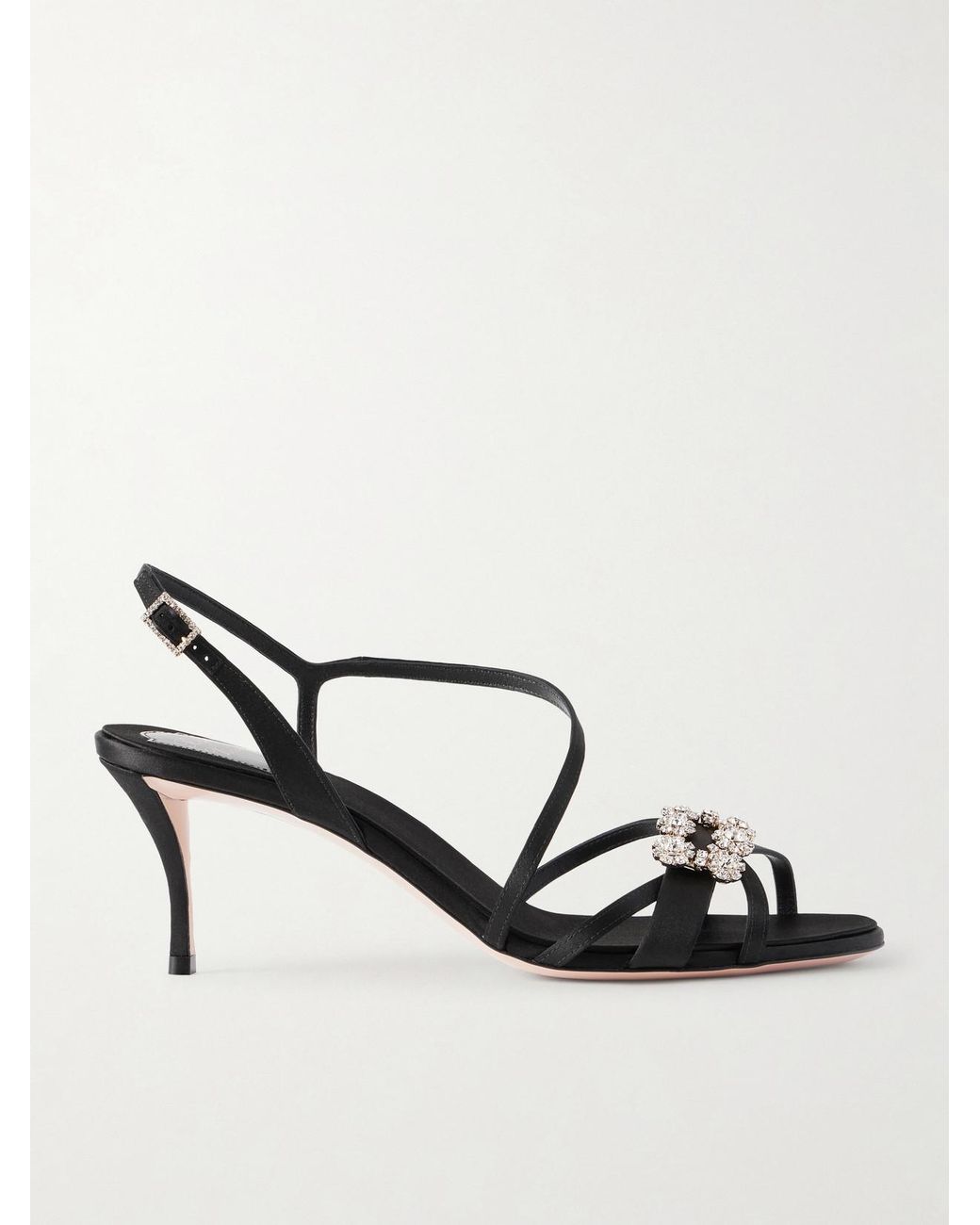 Roger Vivier White Efflorescence 65 Crystal-Embellished Satin Sandals