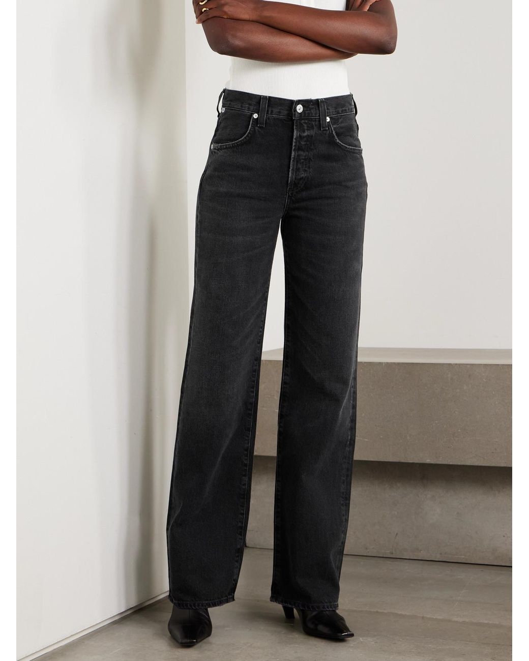Citizens of Humanity Black Annina High-Rise Wide-Leg Jeans