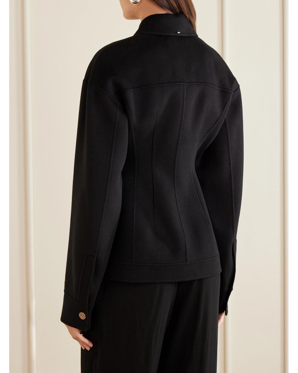 Sportmax Black Arena Wool Coat