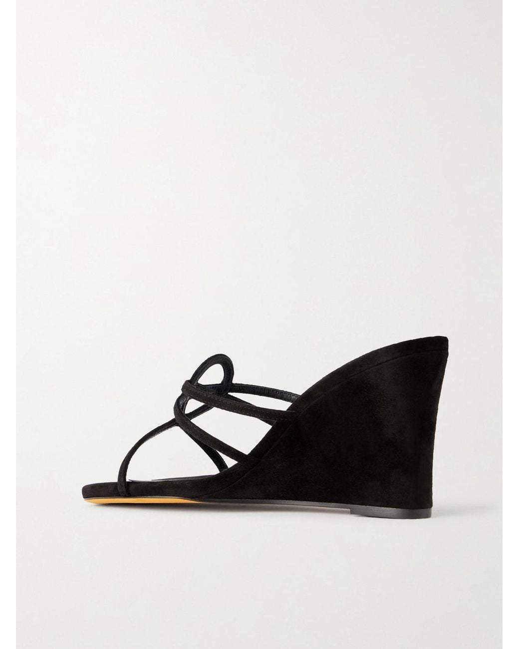 Maryam Nassir Zadeh Black 70 Opera Suede Wedge Sandals