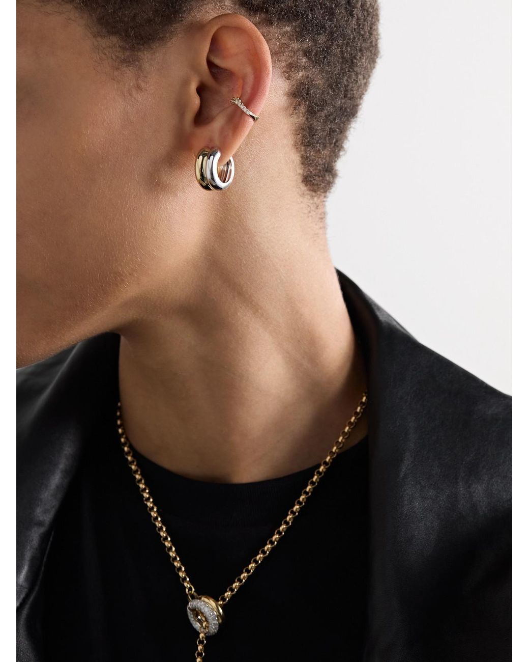 Yvonne Léon Natural Paire De Créoles Bouées 9-Karat And Earrings