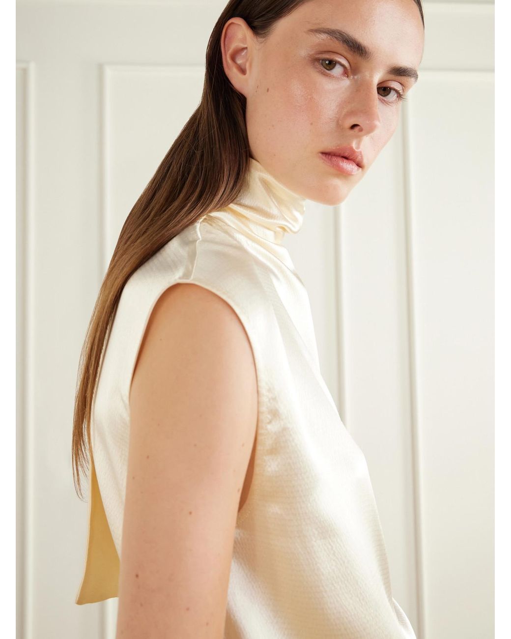 FFORME Natural Lilah Satin Blouse