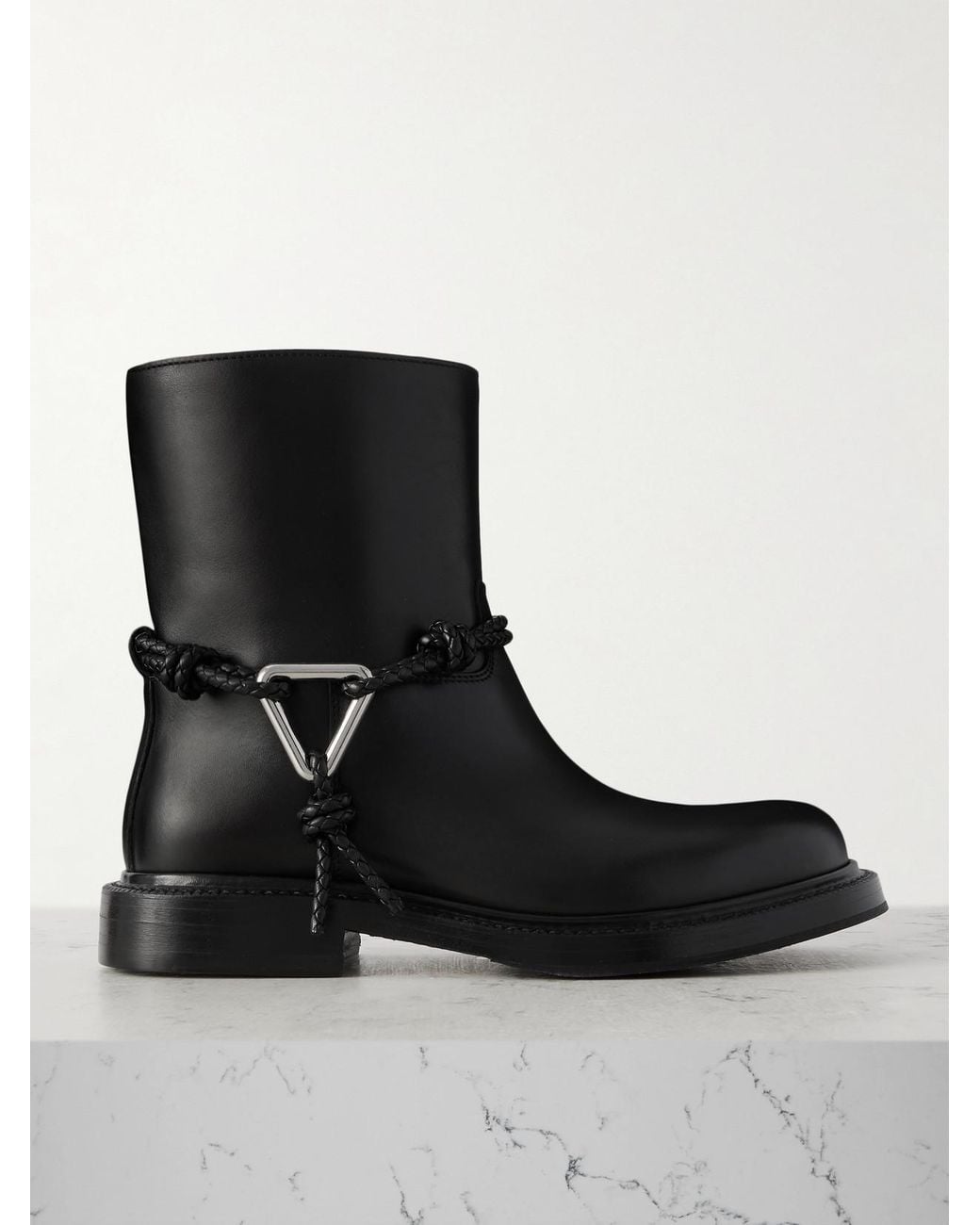 Bottega Veneta Black James Leather Ankle Boots