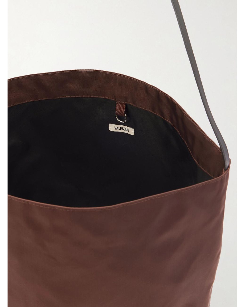 Valesque Bucket Leather-Trimmed Shell Tote in White | Lyst