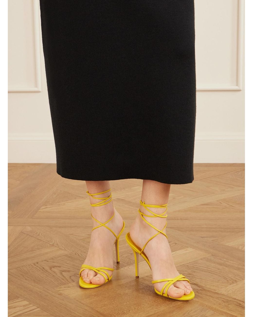 Manolo Blahnik Metallic Leva 105 Leather Sandals