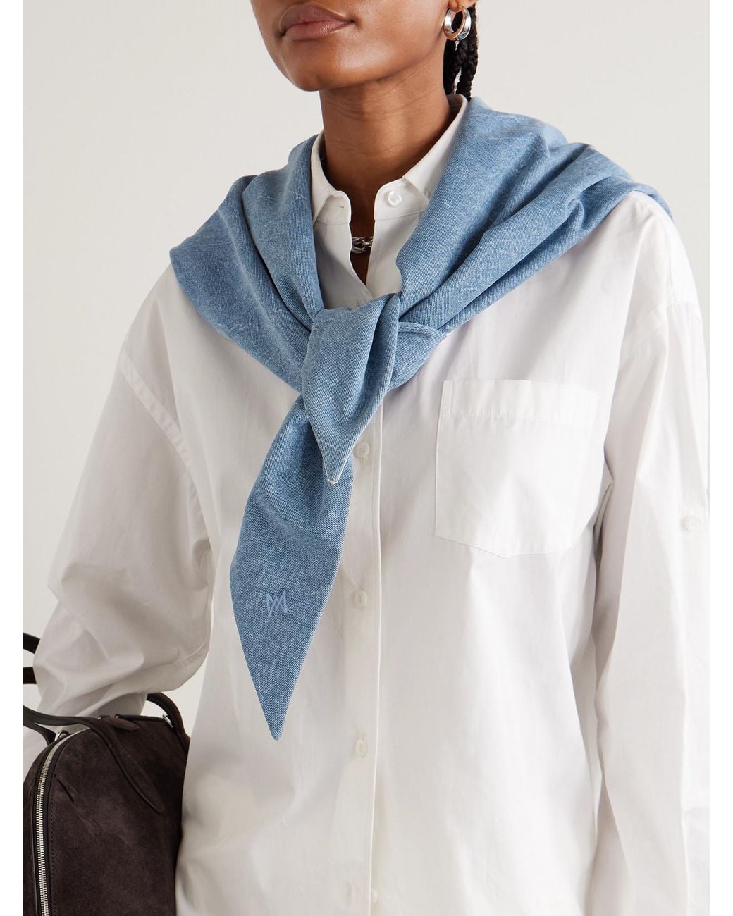 Agolde Blue Maria Mcmanus Organic And Recycled Denim Scarf