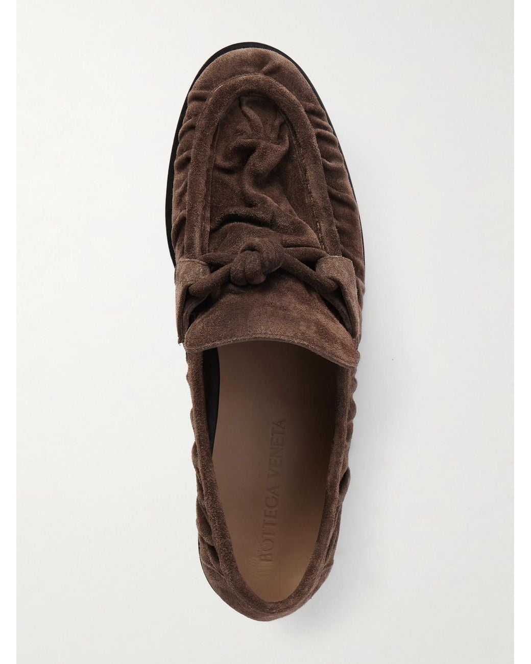 Bottega Veneta Brown Astaire Knotted Suede Loafers