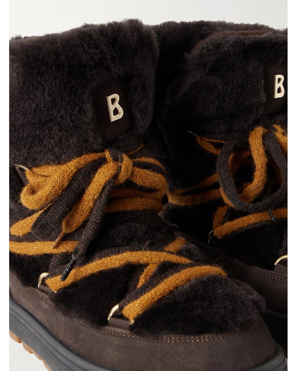 Bogner Black Chamonix 10 Shearling-Trimmed Suede Ankle Boots