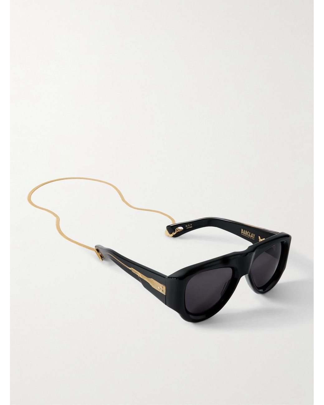 Jacques Marie Mage Black Barclay Aviator-Style Acetate Sunglasses