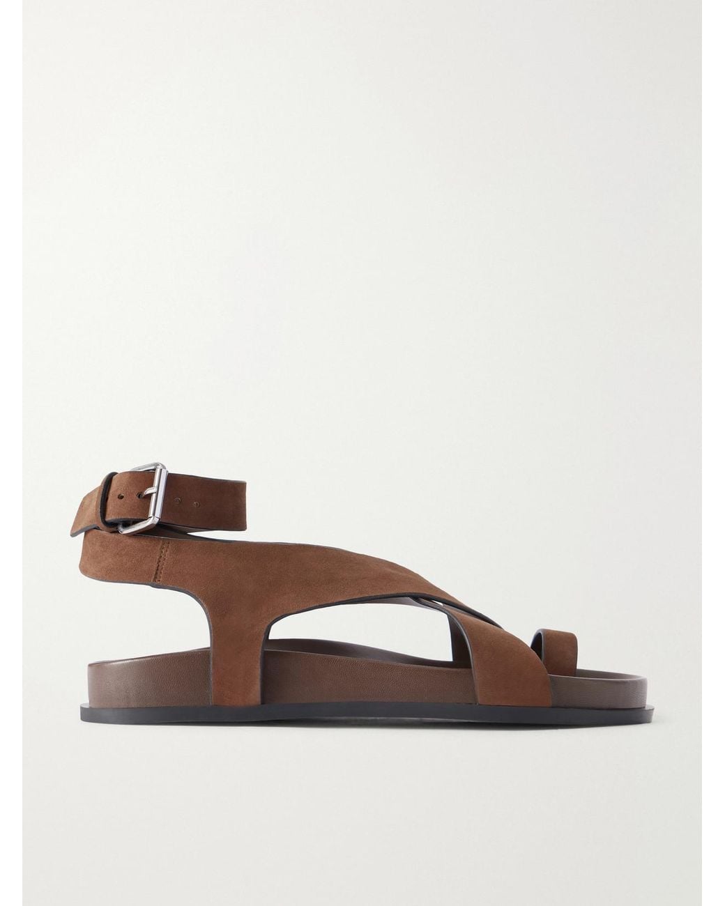 A.Emery Brown Jalen Crossed Suede Sandals