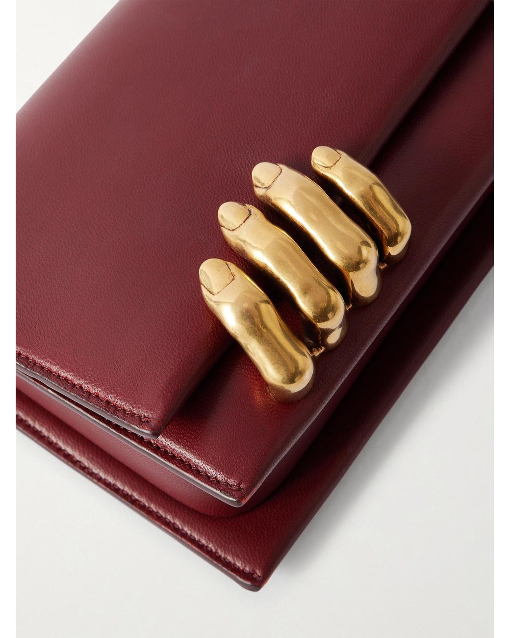 Khaite Embellished Textured-Leather Clutch