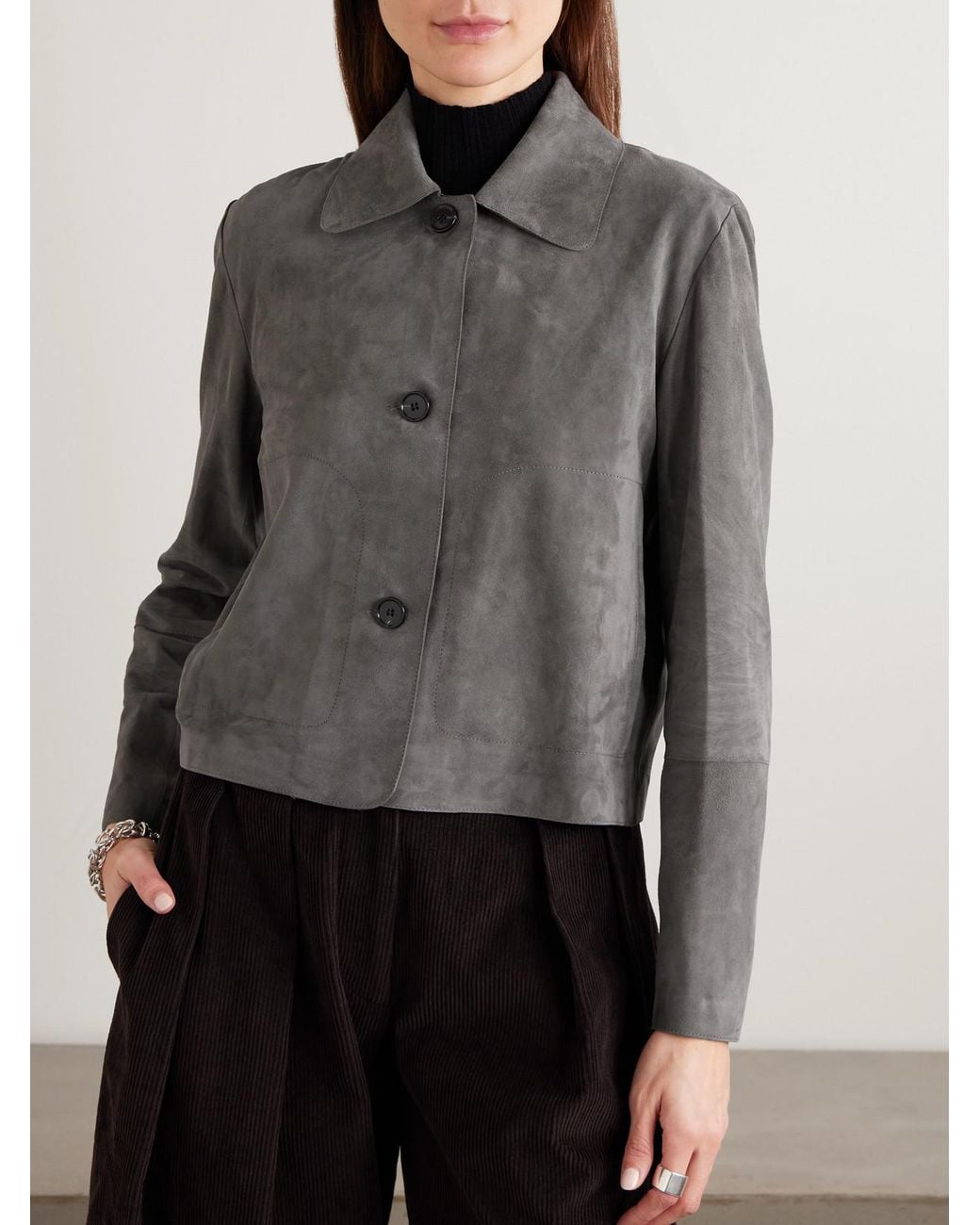 Arma Gray Emy Suede Jacket