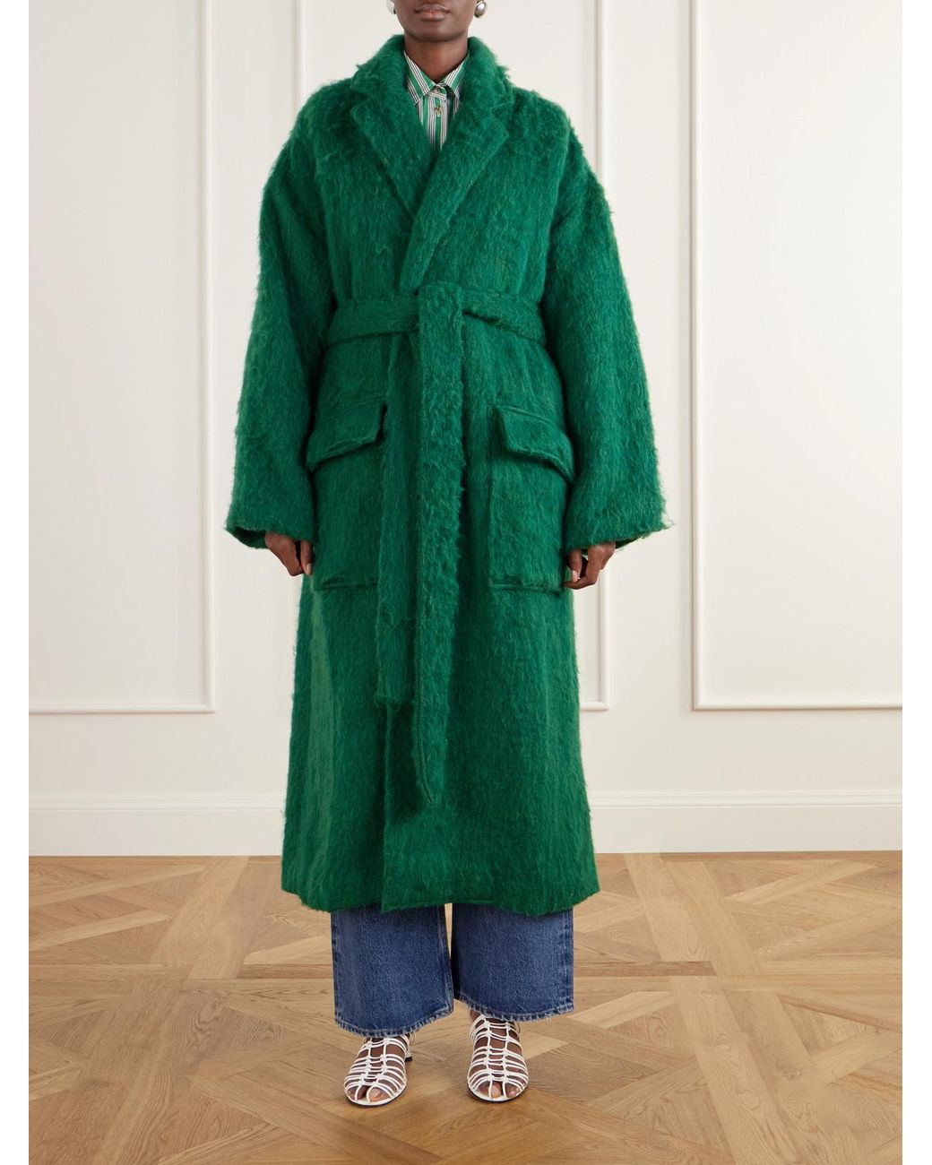 Marrakshi Life Green The Blanket Brushed Woven Coat