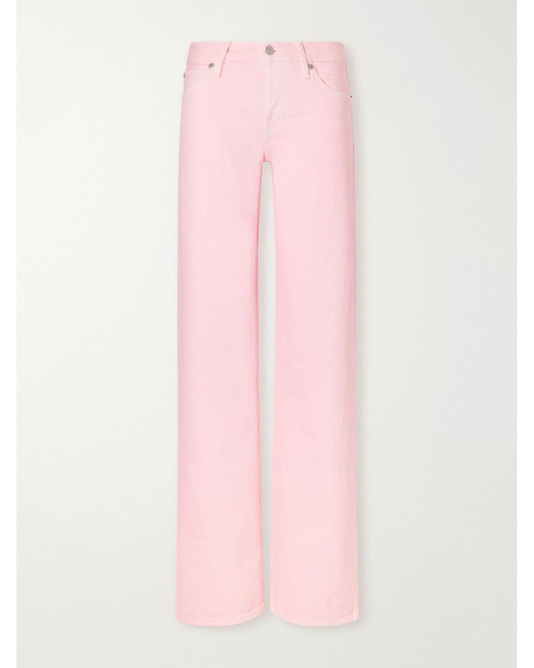 FRAME Pink The Regenerative Low-Rise Wide-Leg Jeans