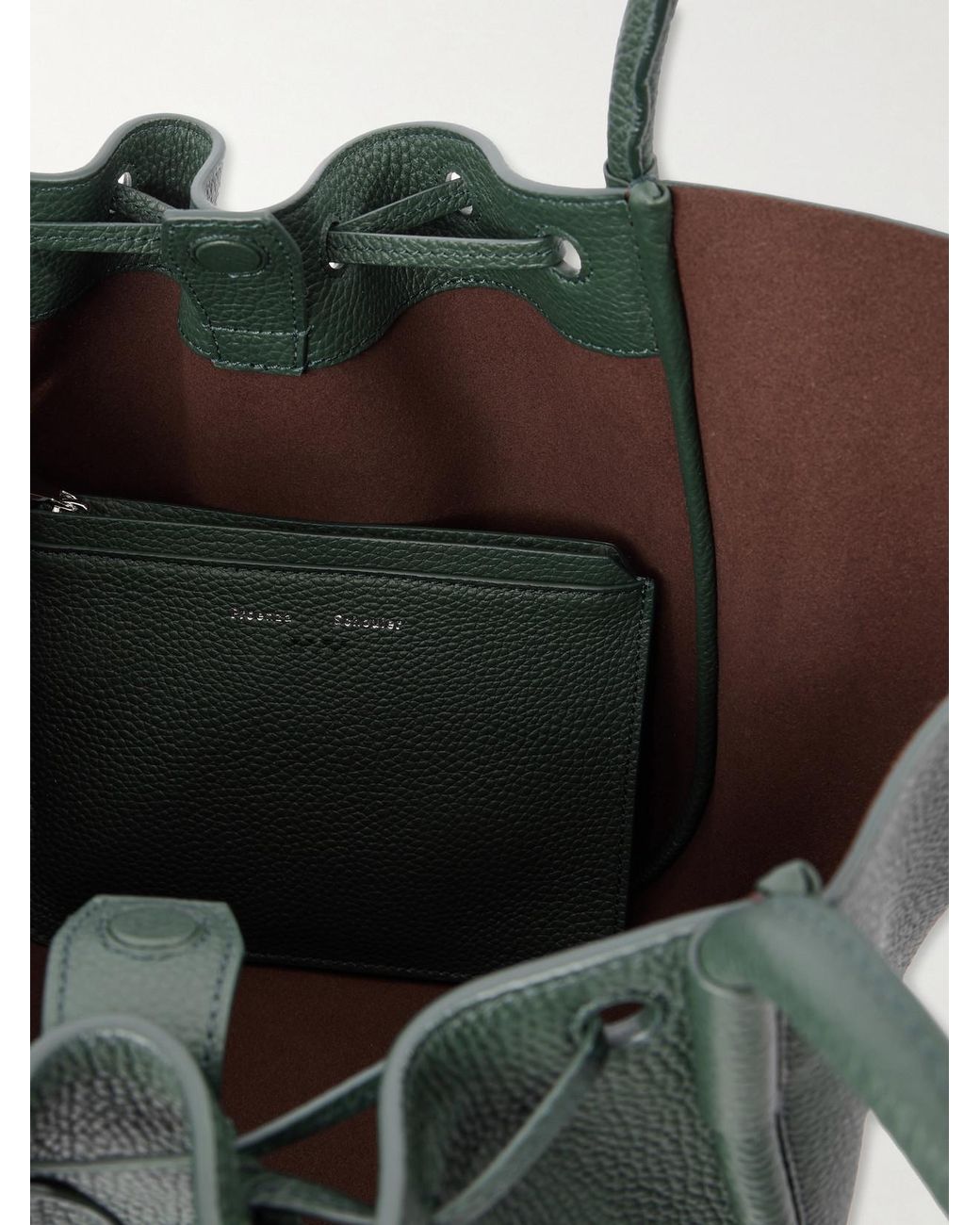 Proenza Schouler Black Large Ruched Textured-Leather Tote