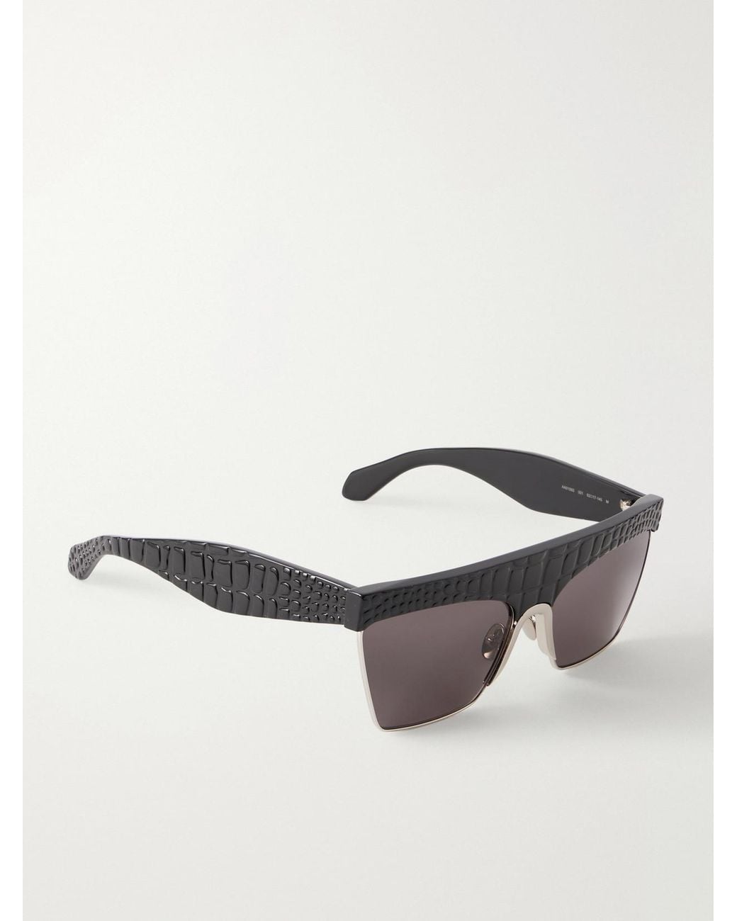 Alaïa Black D-Frame Croc-Effect Recycled-Acetate And-Tone Metal Sunglasses