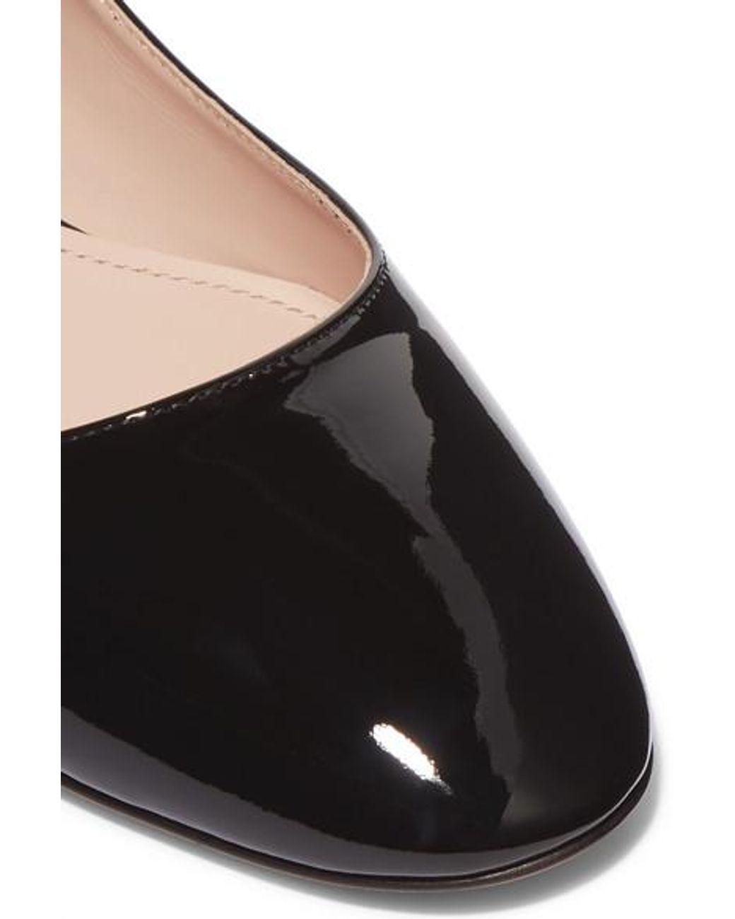 Miu Miu Black Patent Leather Bow Crystal Embellished Ballet Flats Size 40.5 Miu  Miu