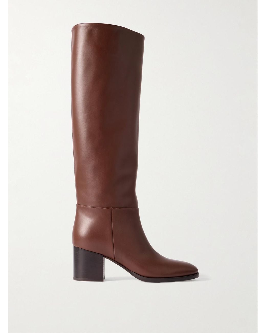 Gianvito Rossi Brown Santiago 60 Leather Knee Boots