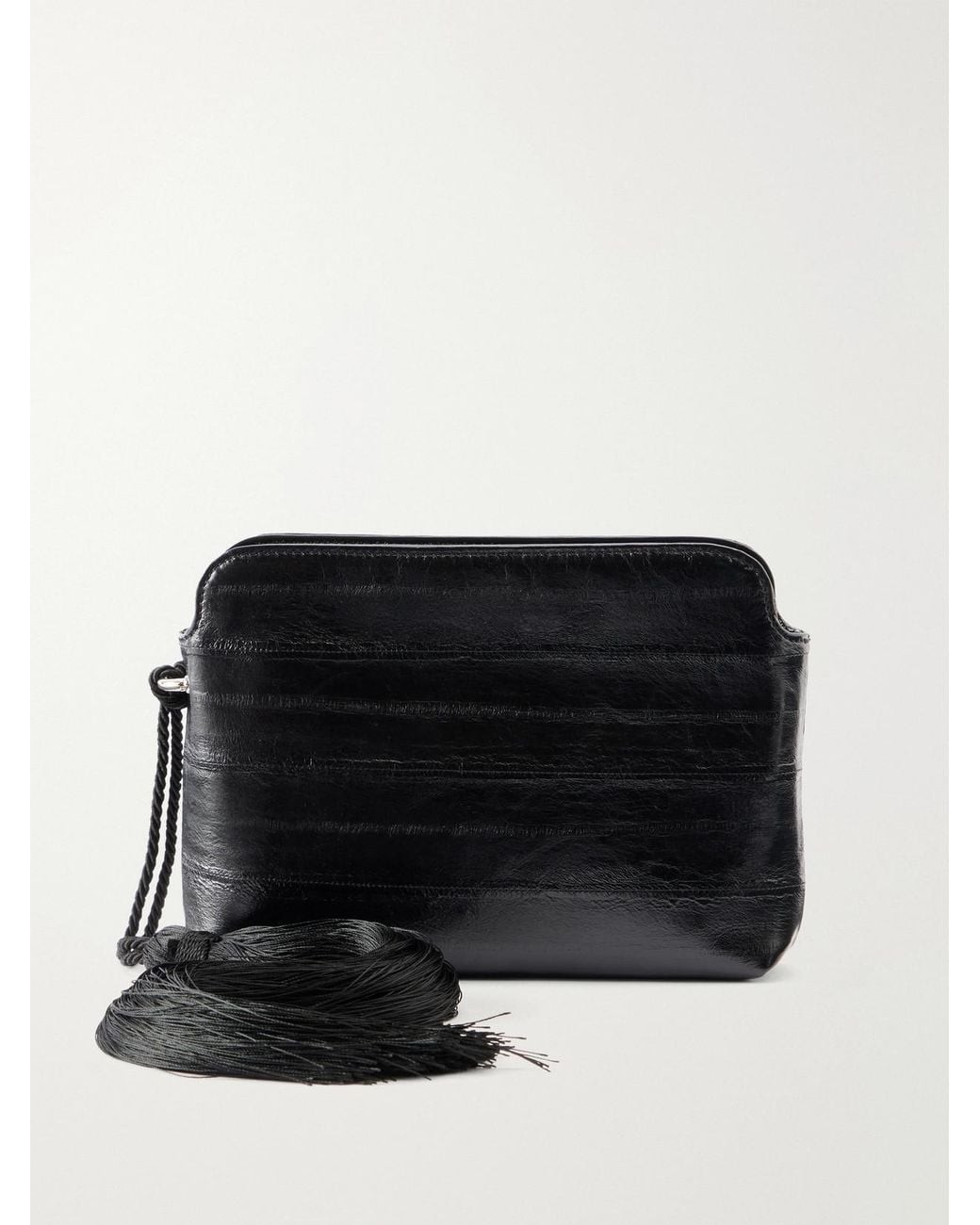 Le Sundial Black The Hidden Cord-Trimmed Eel Clutch