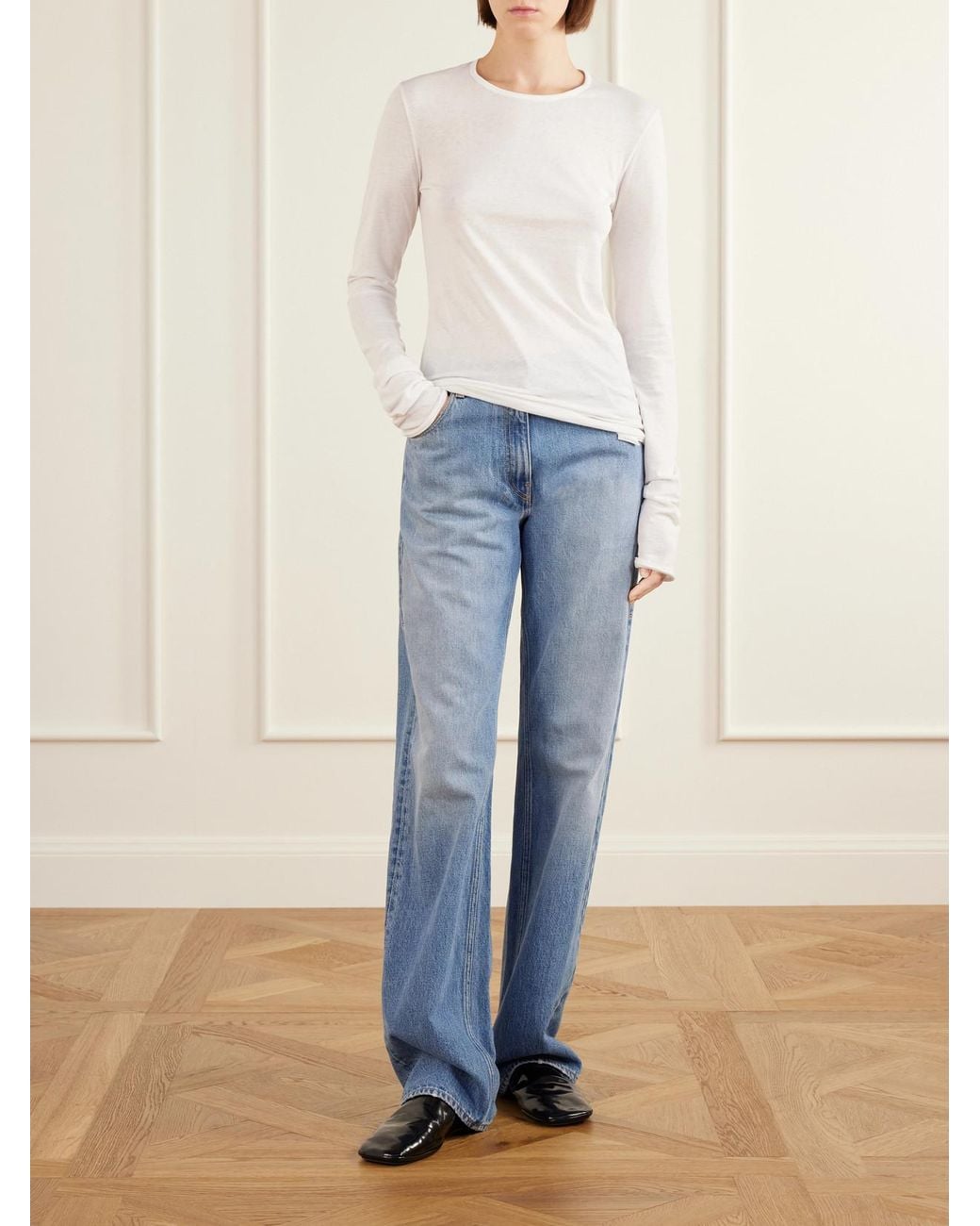 Calvin Klein White Gardénia Cotton-Jersey T-Shirt