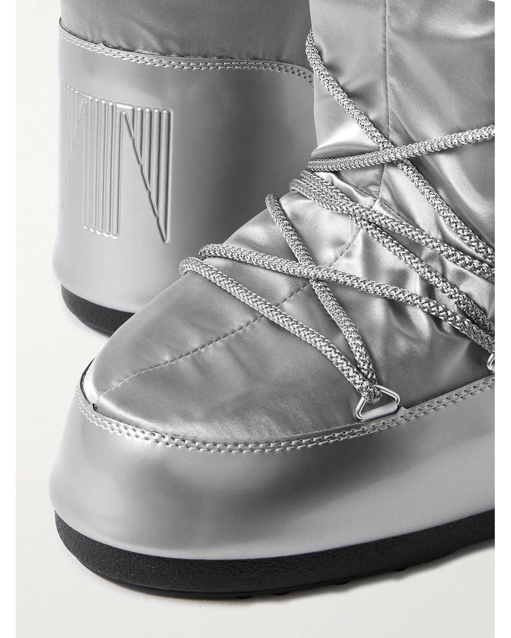 Moon Boot Gray Icon Glance Metallic Shell And Pvc Snow Boots